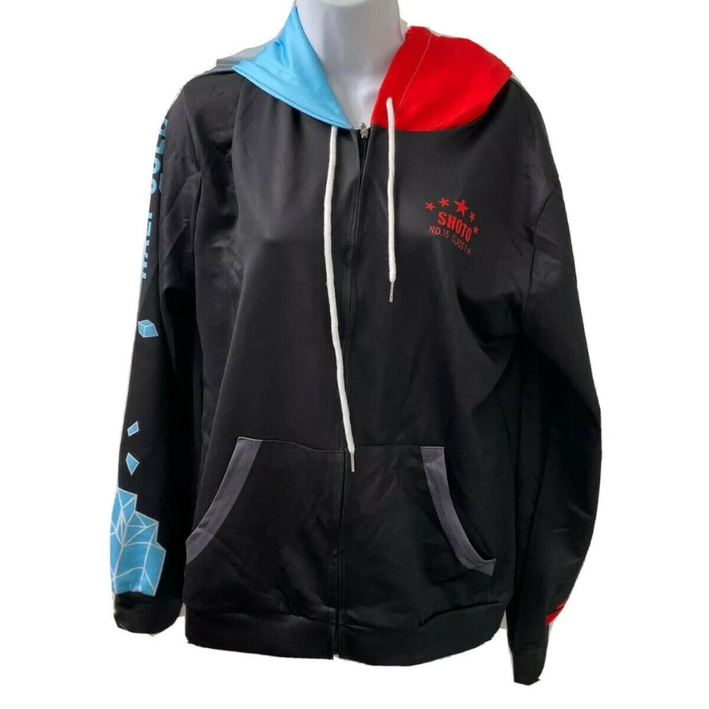 Half Hot Half Cold Sweatshirt Hoodie Full Zip Med